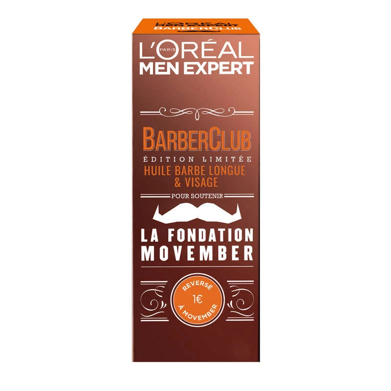 Huile barbe longue et visage BarberClub 30ml - L'OREAL PARIS MEN EXPERT