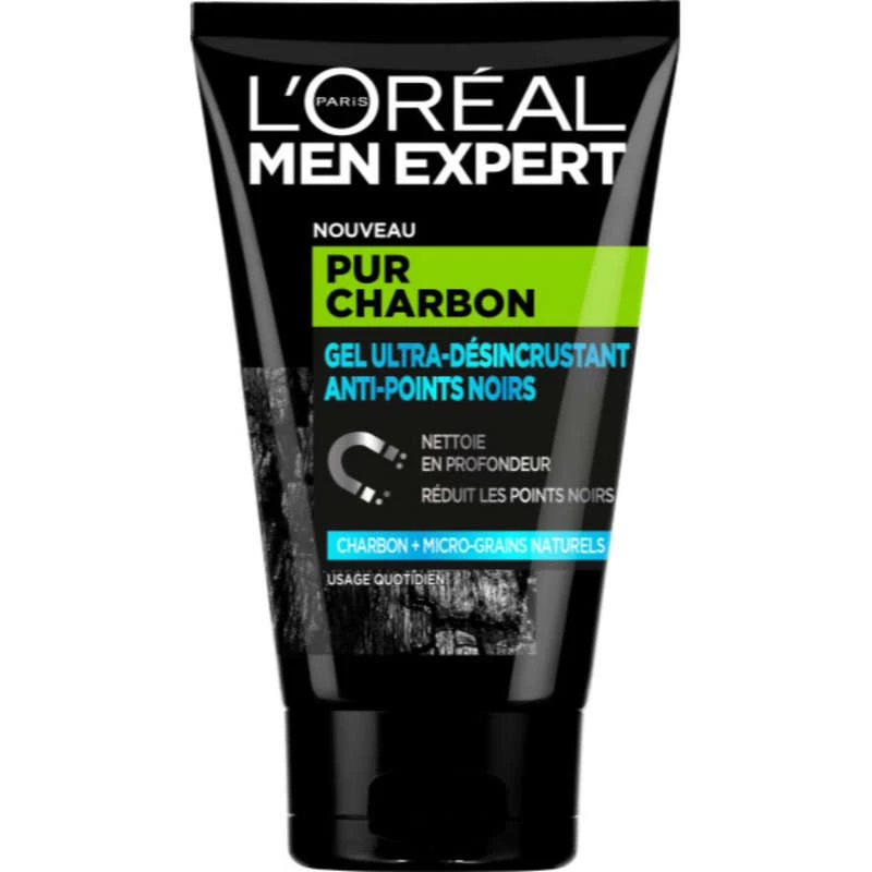 Pure charcoal anti blackhead ultra scrubbing gel 100ml - L'OREAL MEN