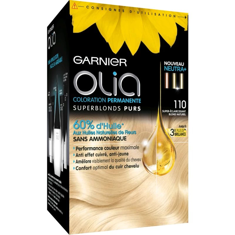 Permanent coloring olia superblondspures 110 without ammonia - GARNIER