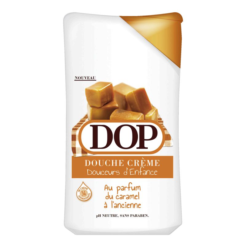 Lot De 2 Gels Douche DOP Parfum Carambar Caramel - 250 Ml, PH Neutre - Neuf