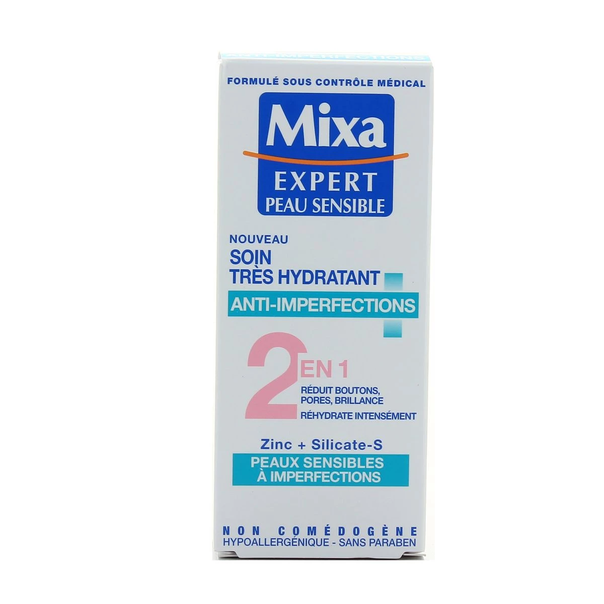 Soin Très Hydratant Anti-Imperfections 2 en 1 Peaux Sensibles à Imperfections, 50ml - MIXA