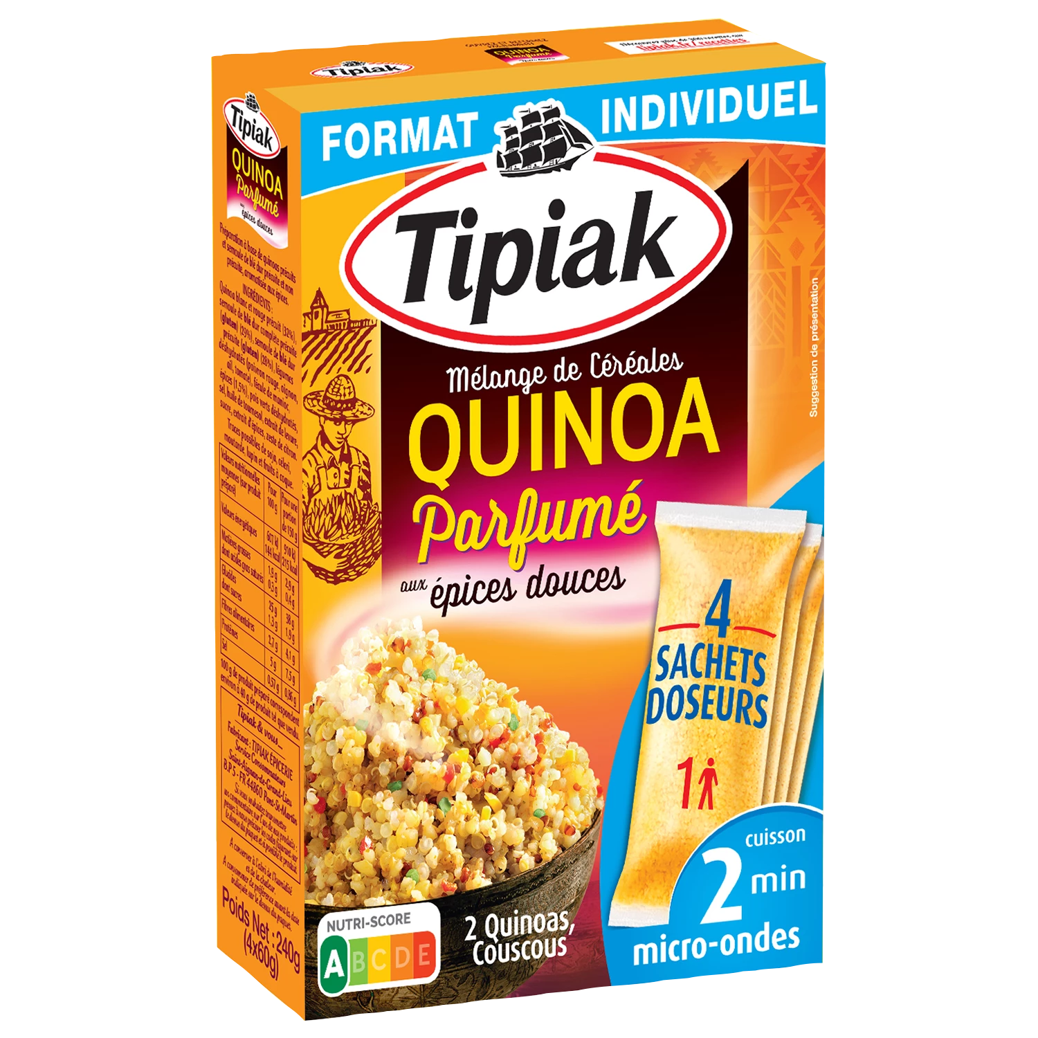 Gearomatiseerde Quinoa, 4x60g - TIPIAK