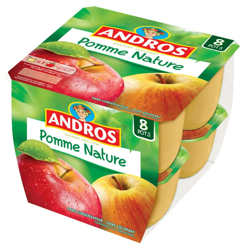 Natuurlijke appelcompote 8x100g - ANDROS