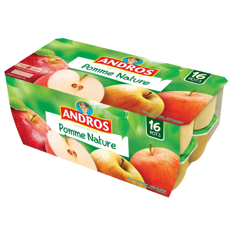 كومبوت التفاح الطبيعي 16 × 100 جم - ANDROS