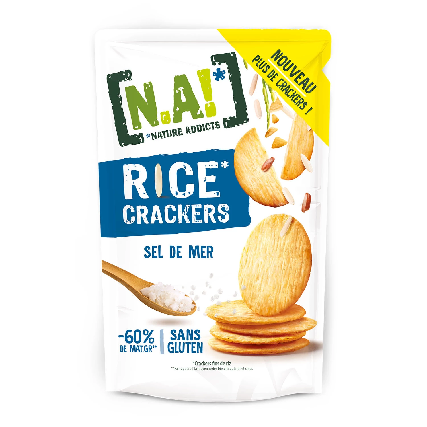 Aperitif Biscuits Rice Crackers Sea Salt, 85g - N.A!