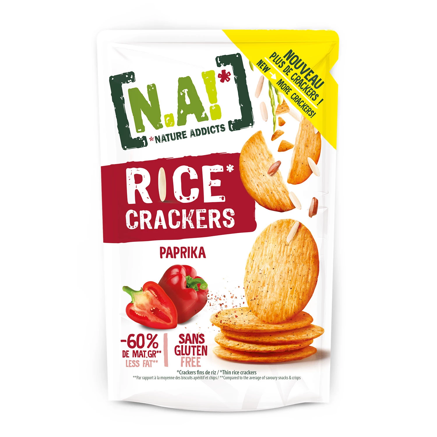 Rice Crackers Paprika Sans Gluten, 85g -  N.A!