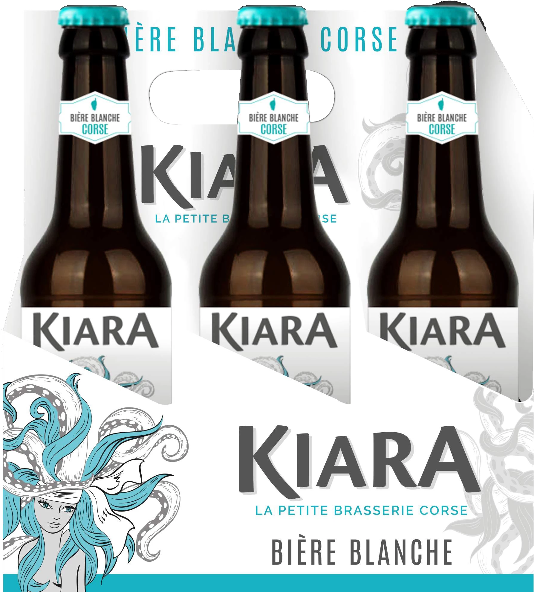 Bière Blanche Corse, 4,5°, 6x25cl - KIARA