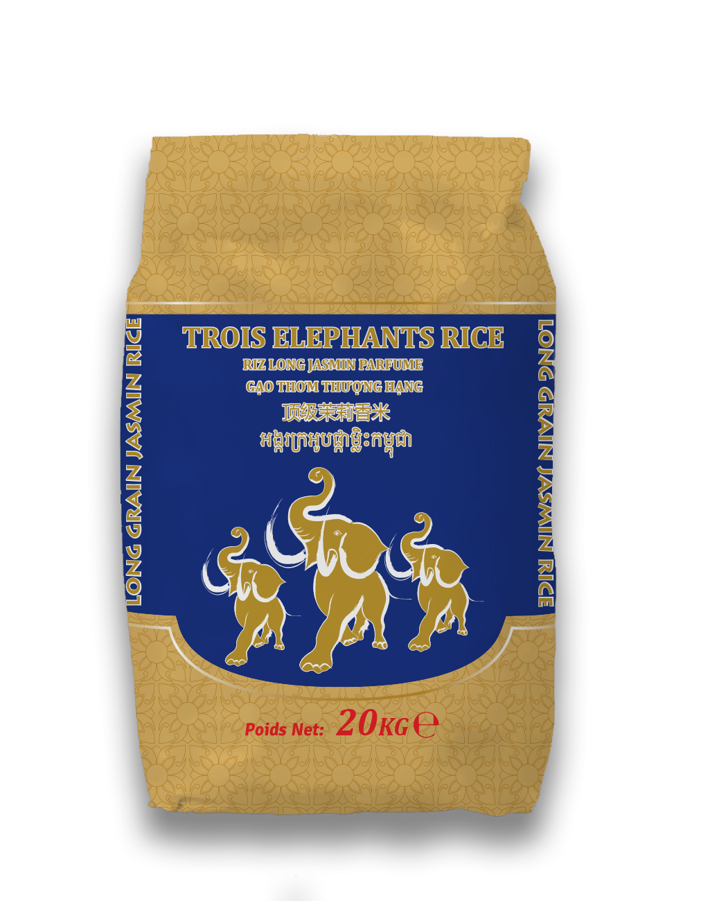 Riz Long Parfumé Jasmin 20kg - Trois Elephant
