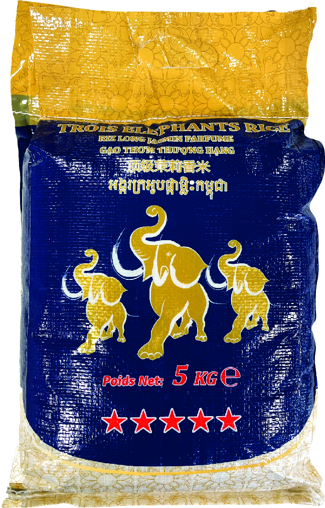 Fragrant Jasmine Long Rice 5kg - Trois Elephant