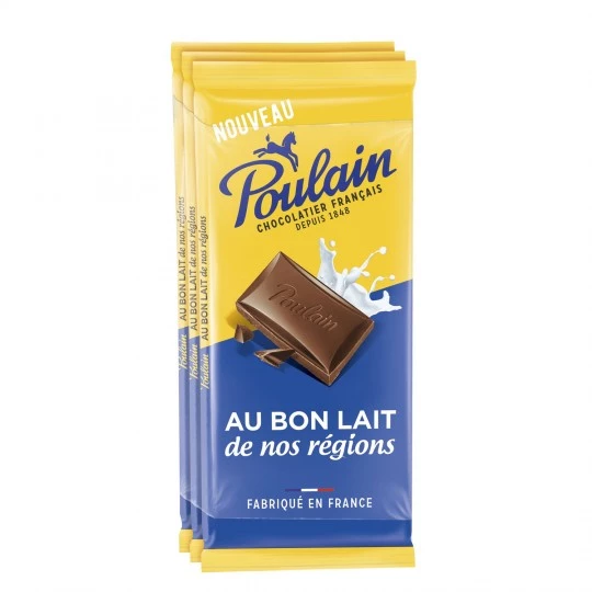 Tablette de chocolat au lait 3x95g - POULAIN