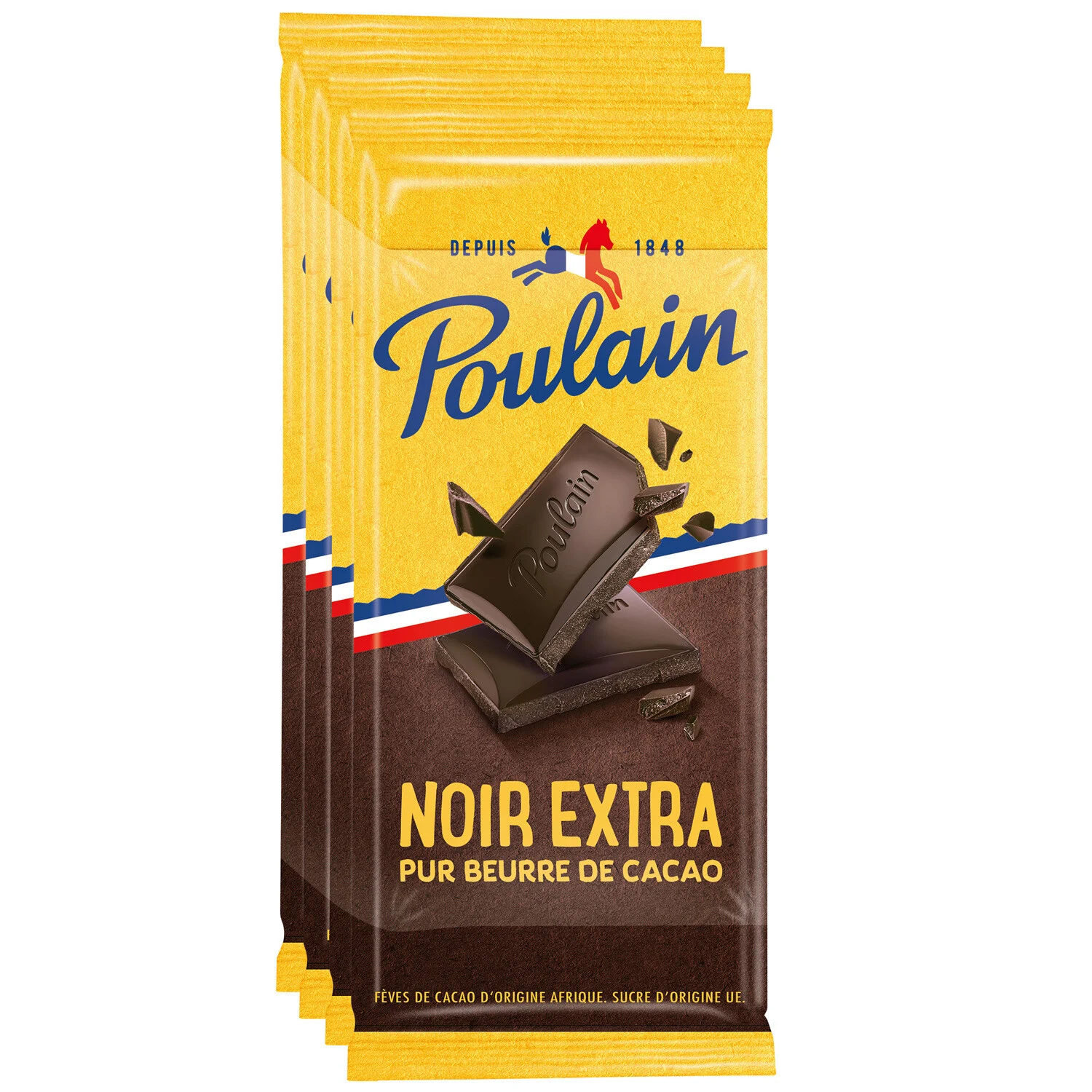 Tablette De Chocolat Noir Extra Fin 4x100g - Poulain