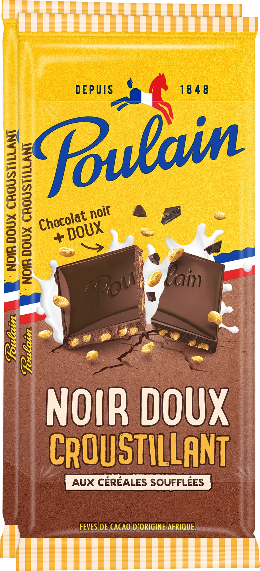 Chocolat Noir Croustillant, 2x90g - POULAIN