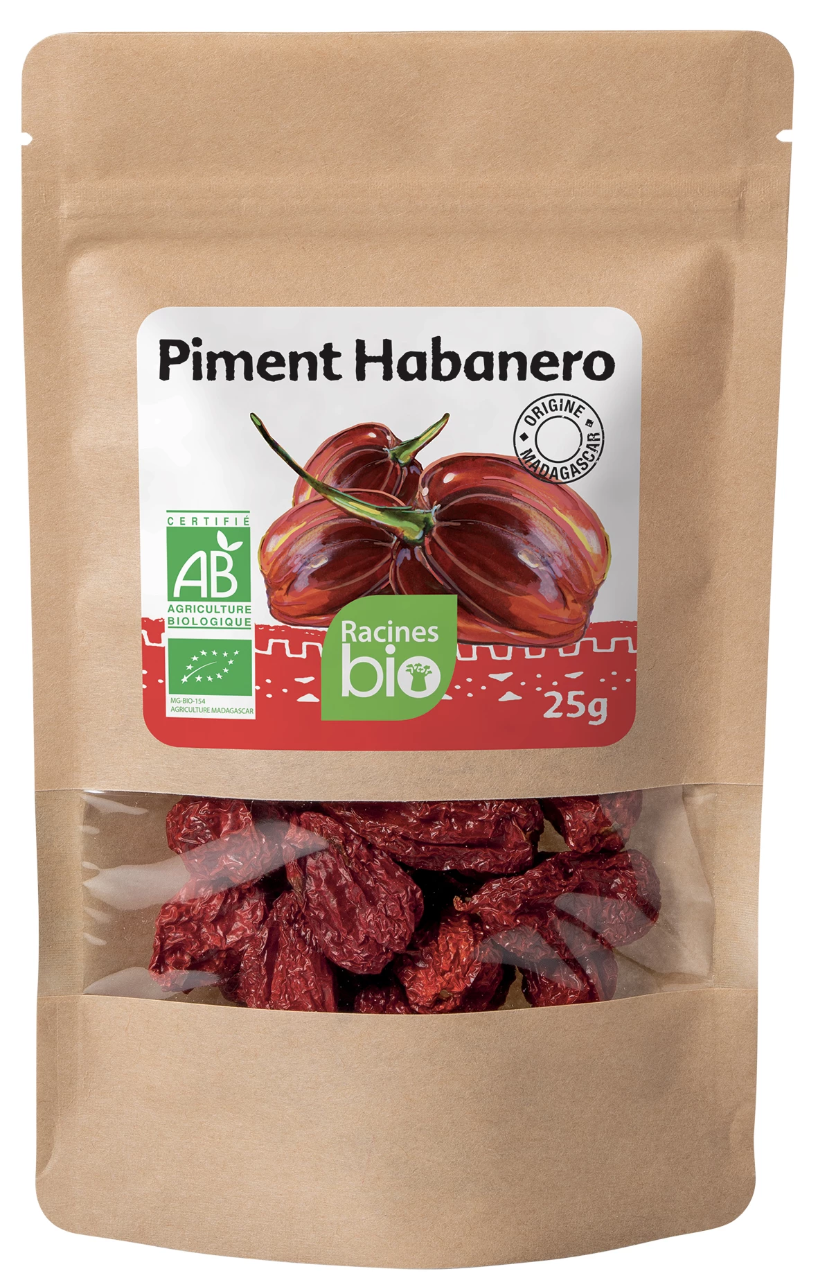 Peperoncino Habanero Rosso Essiccato (20 X 25 G) - Racines Bio