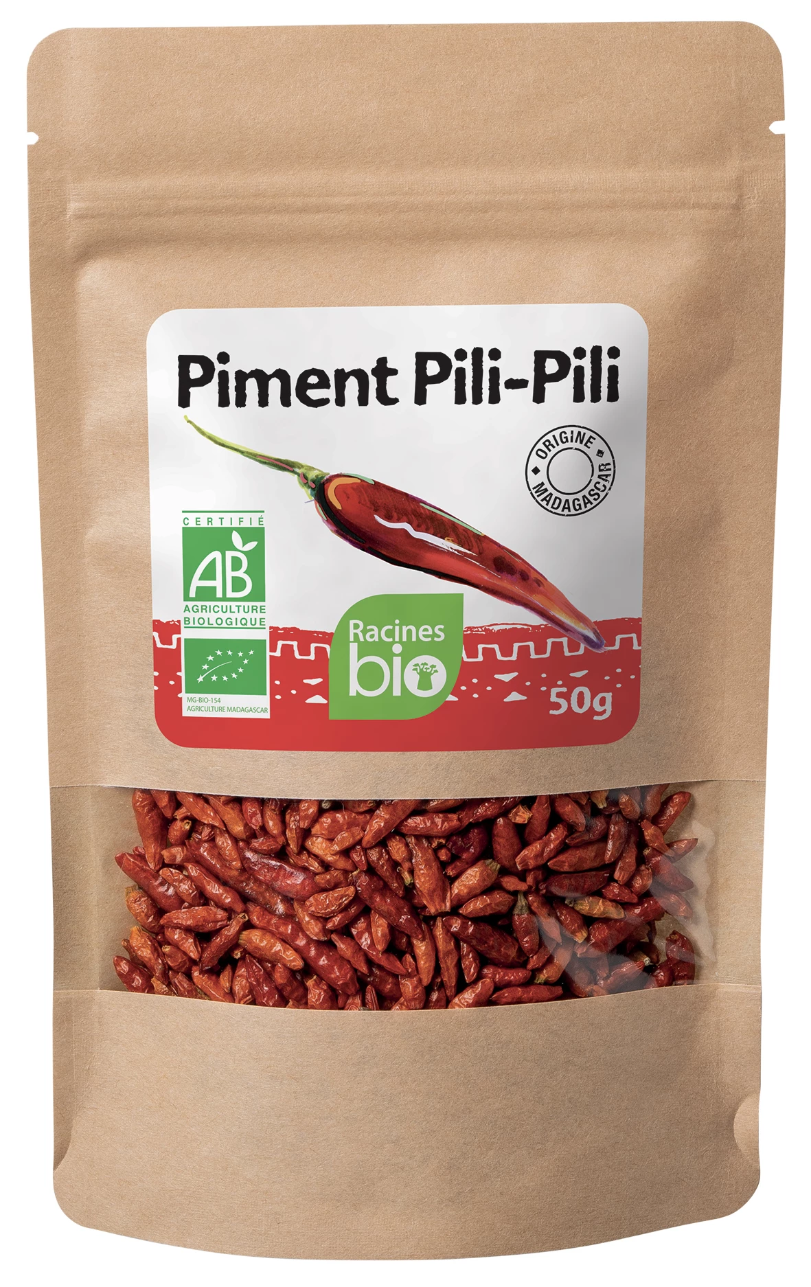 Piment Pili Pili Rouge (20 X 50 G) - Racines Bio