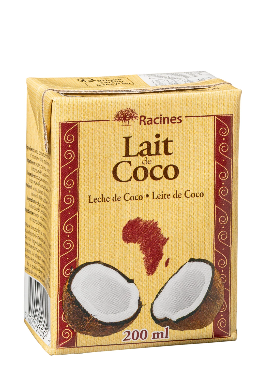 ココナッツ ミルク (200 ml x 24 個) テトラパック - Racines