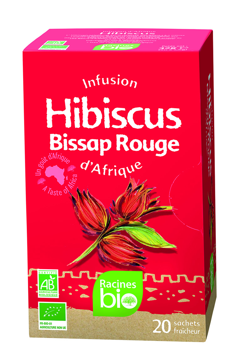 Dịch truyền D'afrique Hibiscus (12 X 20 Sách X 16 G) - Racines Bio