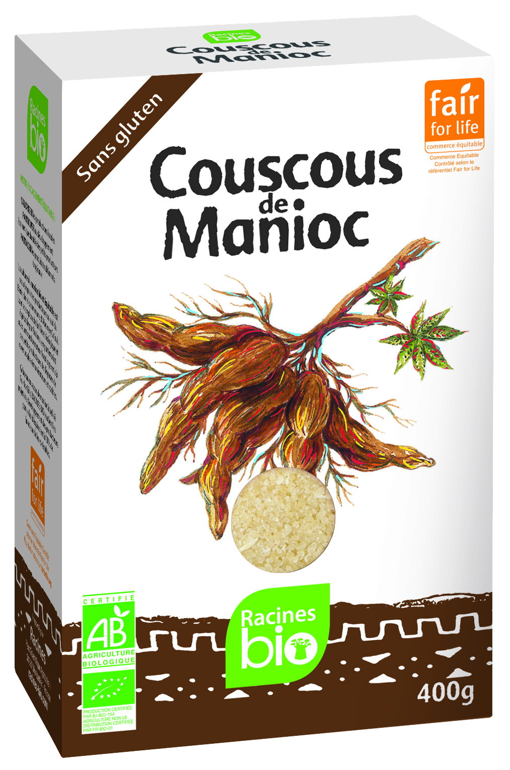 Couscous De Maniok Bio (20 X 400 G) - Racines