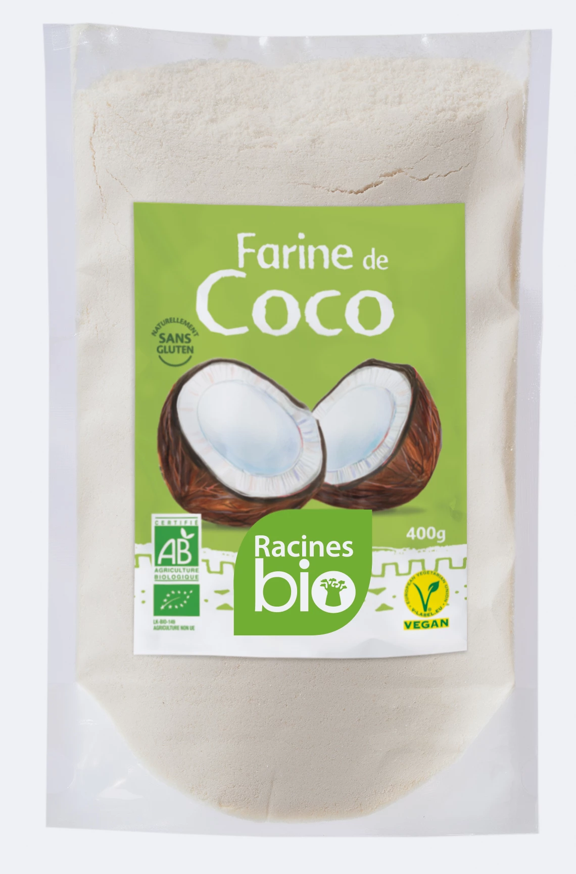 Kokosmehl (10 x 400 g) - Racines Bio