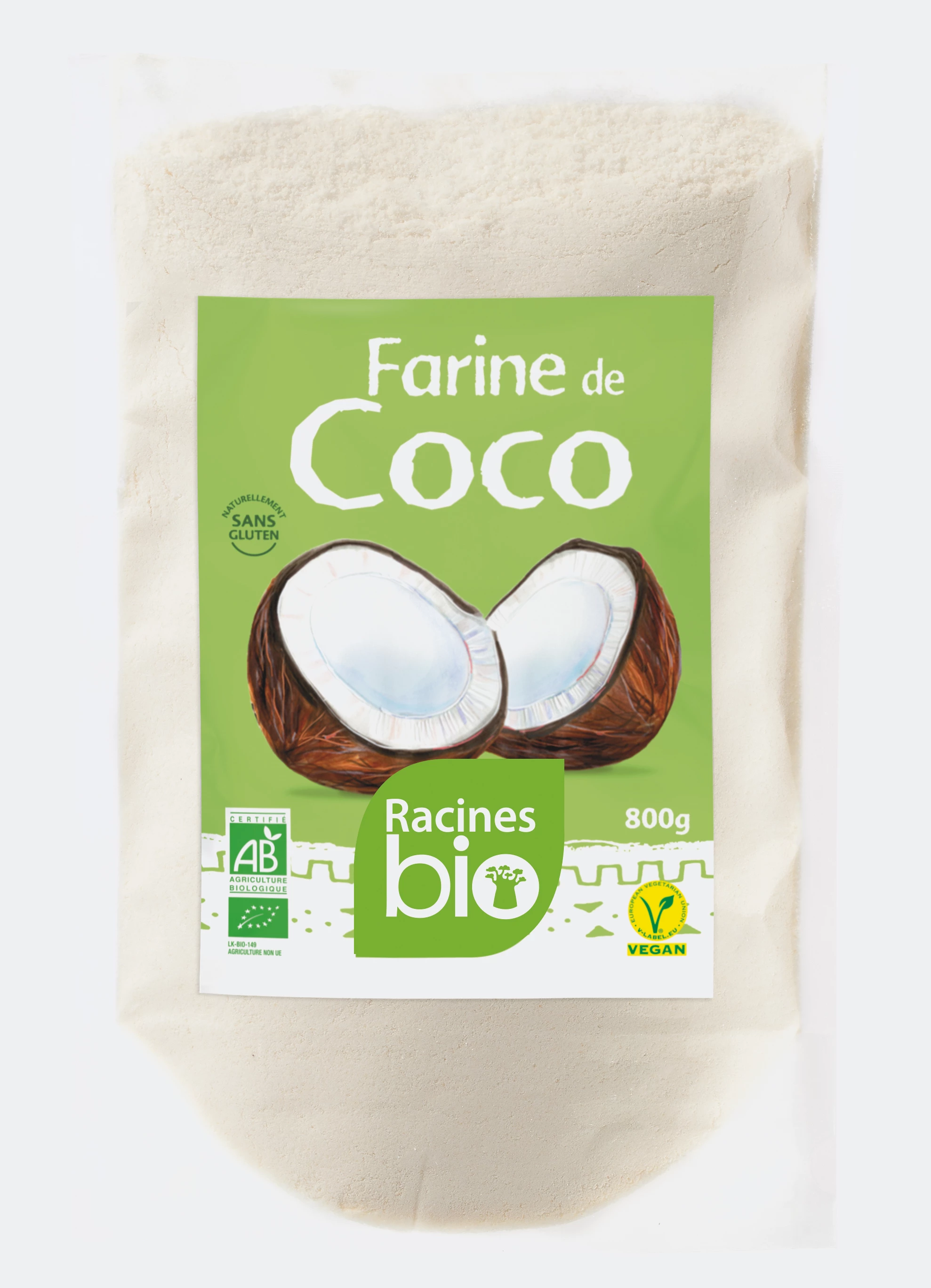Kokosmeel (10 X 800 G) - Racines Bio