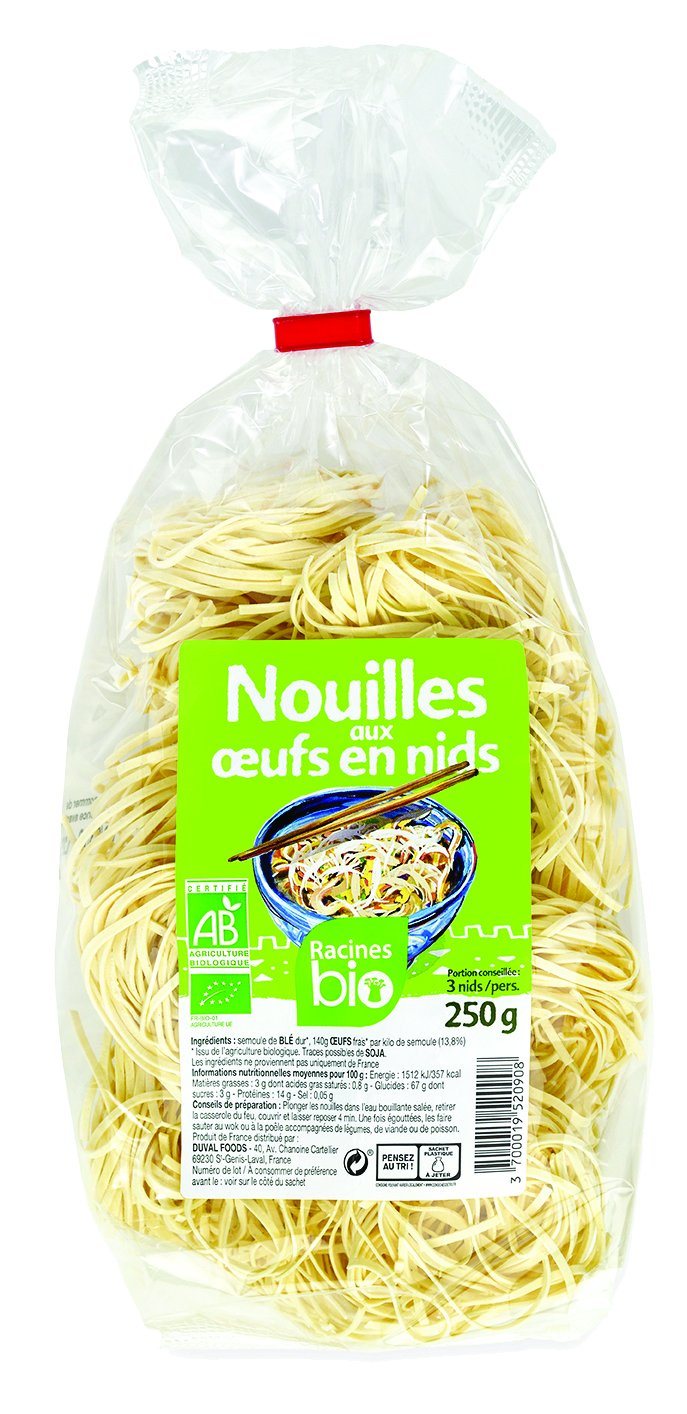 Egg Noodles In Nests (20 X 250 G) - Racines Bio