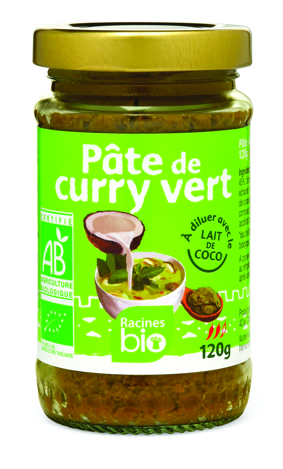 Grüne Currypaste (12 x 120 g) - Racines Bio