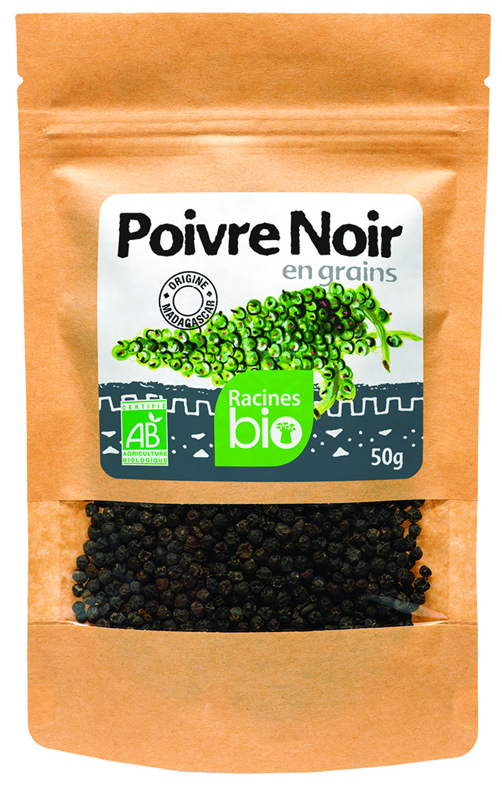 Black Pepper In Grains (20 X 50 G) - Racines Bio