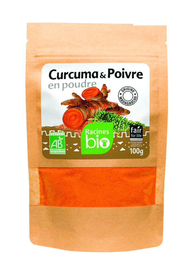 Curcuma & Poivre En Poudre (20x100g) - Racines Bio