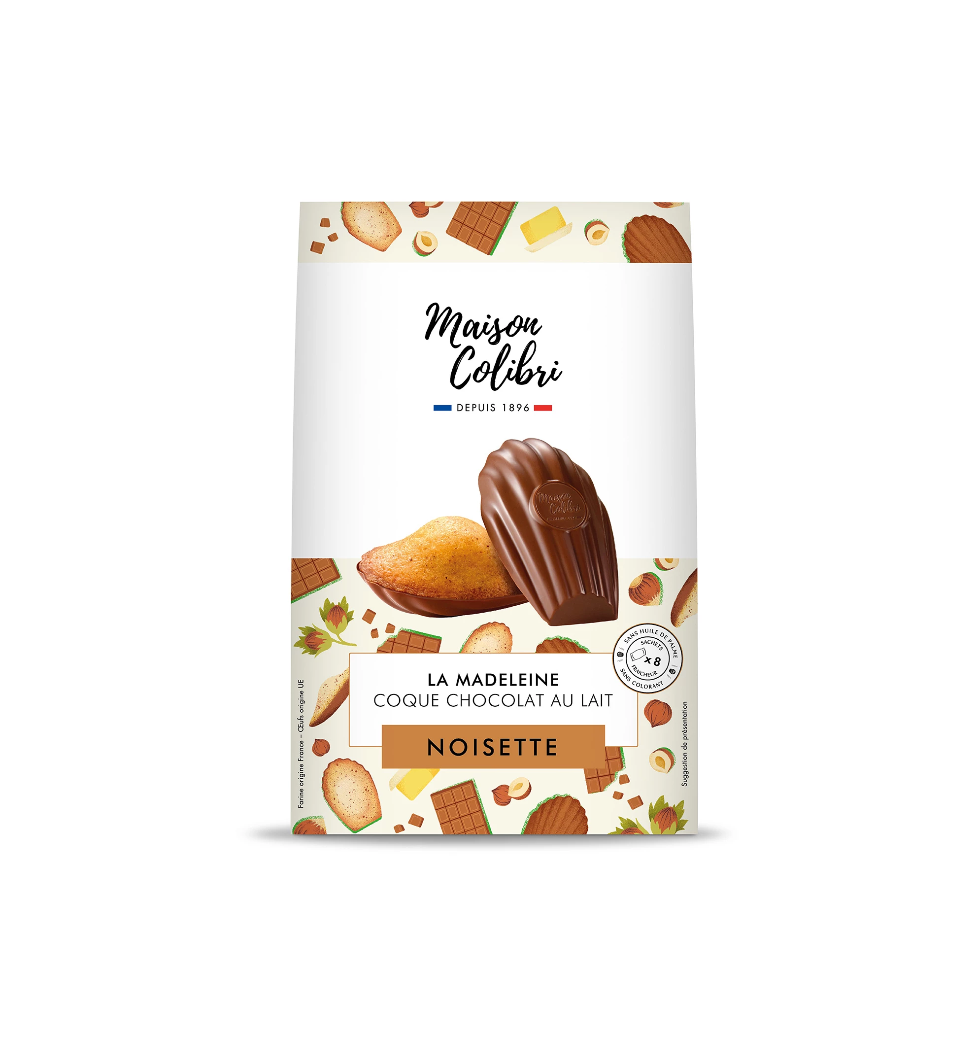 Hazelnut Milk Chocolate Madeleines 240g - MAISON COLIBRI