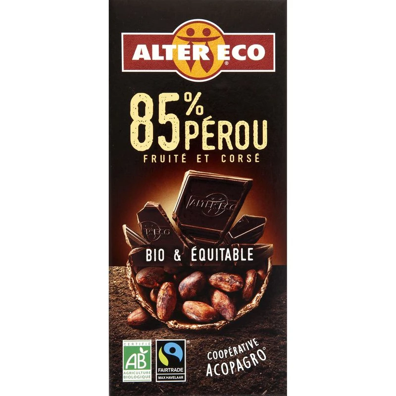 شوكولاتة فاكهية ومتقاطعة عضوية 100 جرام - ALTER ECO