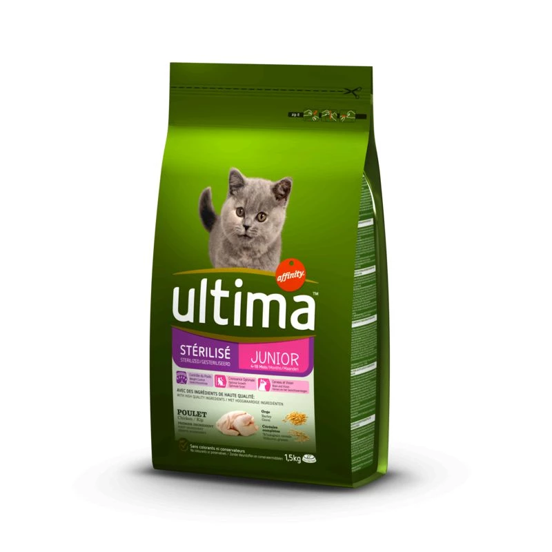 Корм для кошек Junior с курицей и ячменем 1,5 кг - ULTIMA