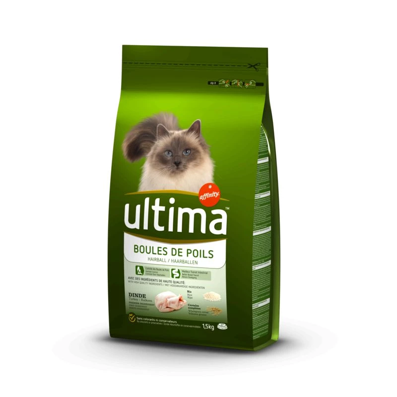 Thức ăn khô cho mèo viên gạo gà tây 1,5kg - ULTIMA