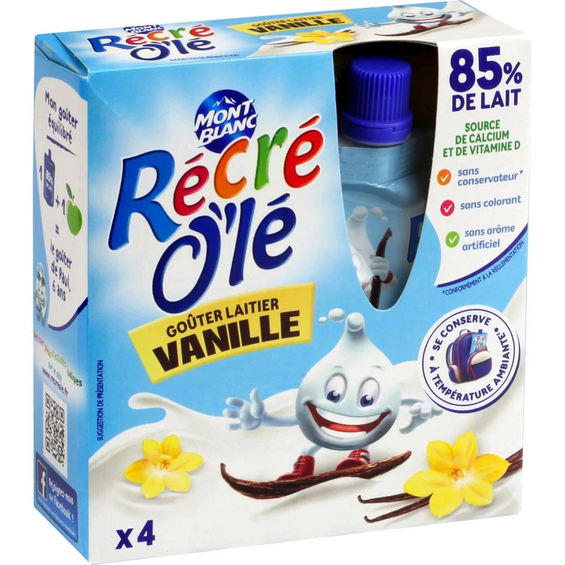 Vanilla Dairy Snacks in bottle, 4x85g - MONT BLANC