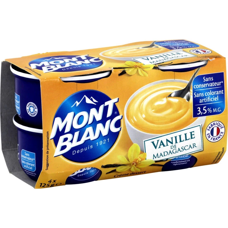 Vanilla dessert cream, 4x125g - MONT BLANC