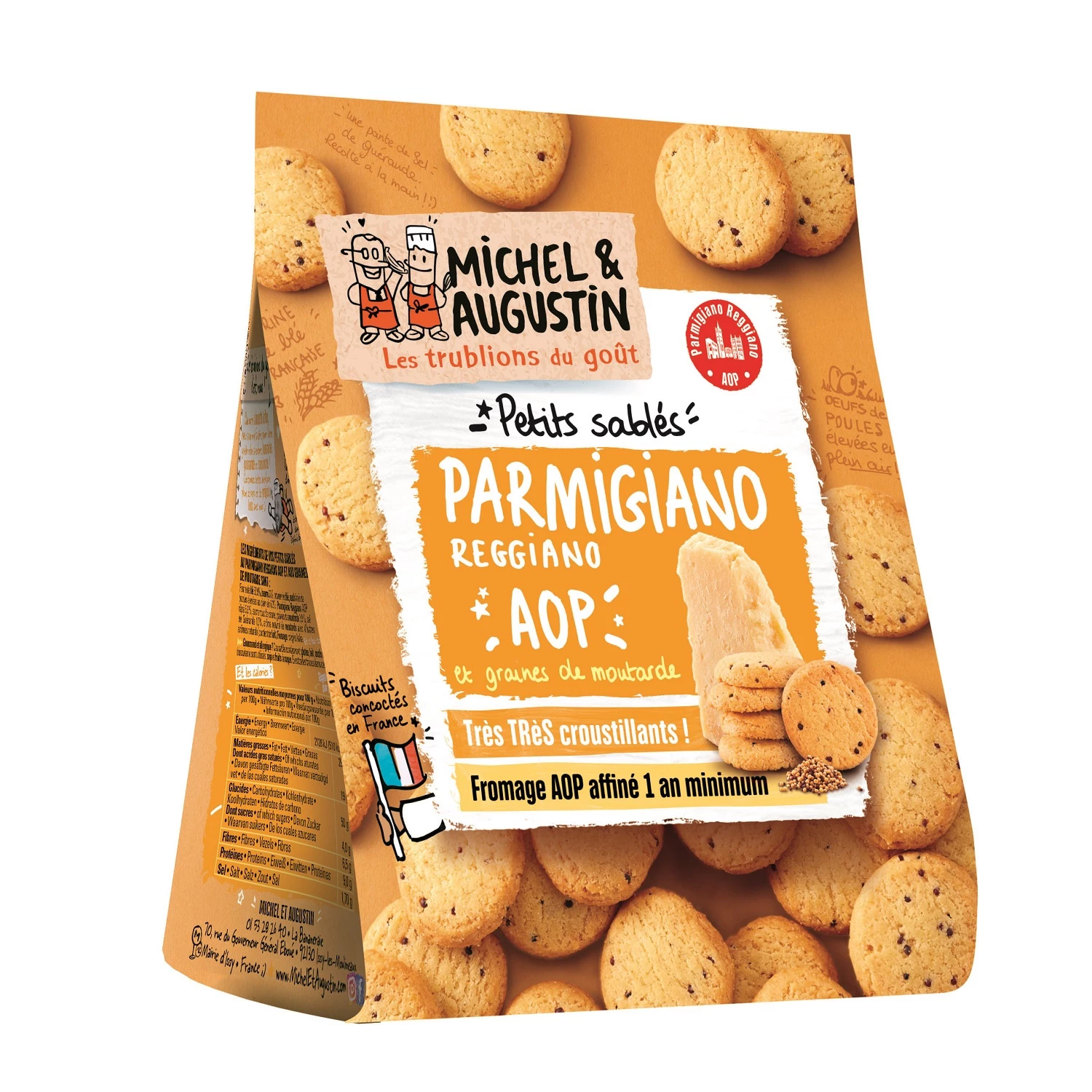 Small Parmesan and Mustard Shortbread, 120g - MICHEL ET AUGUSTIN