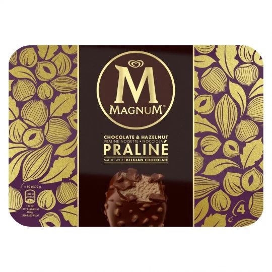 Bâtonnets chocolat & praliné noisette x4 - MAGNUM