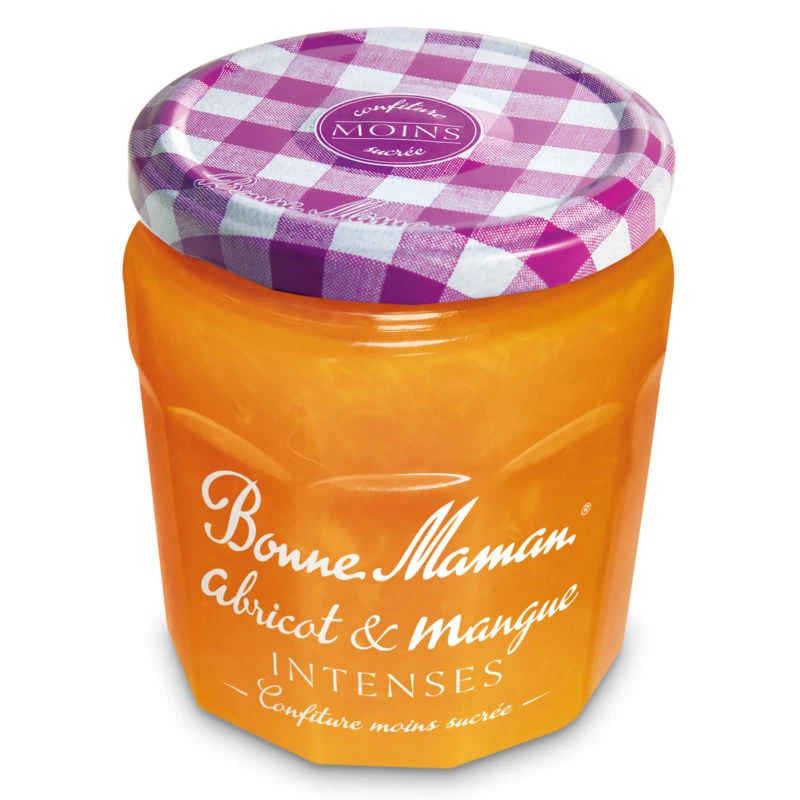 Less Sweet Intense Apricot Mango Jam 335g - BONNE MAMAN
