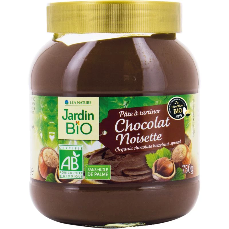 Pâte de tartiner chocolat noisette Bio 750g - JARDIN Bio
