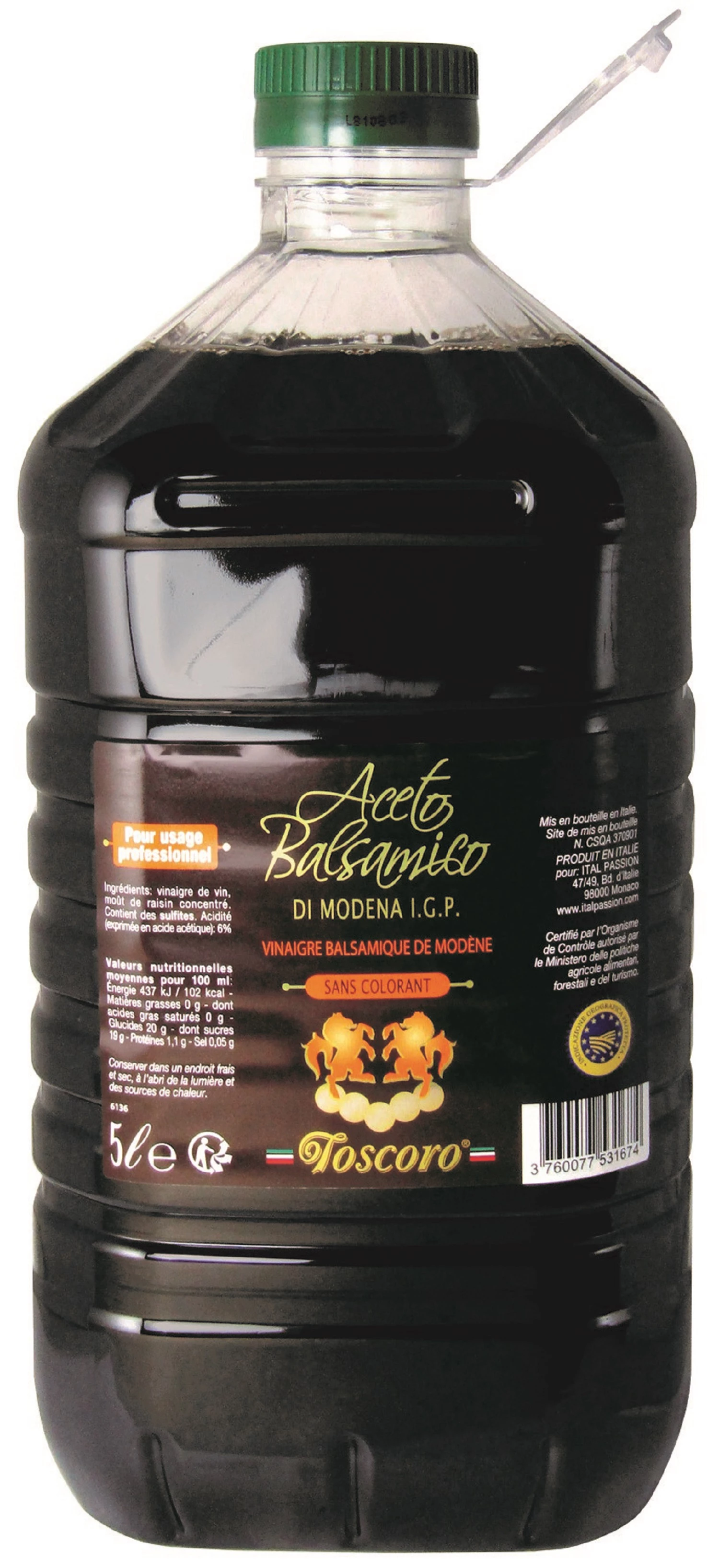 Balsamic vinegar of modena 5L - TOSCORO