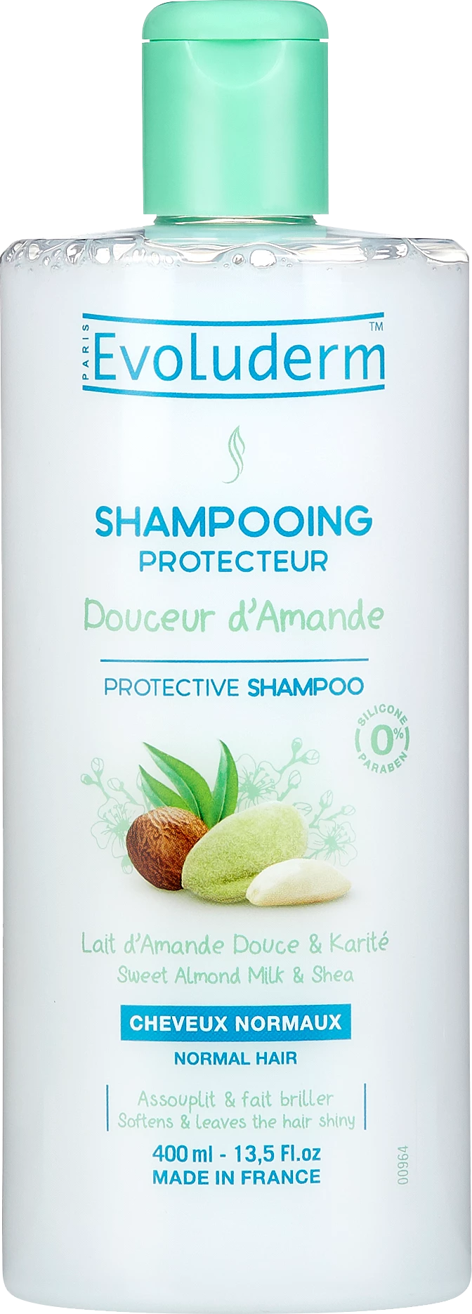 Gentle Almond Shampoo, 400ml - EVOLUDERM