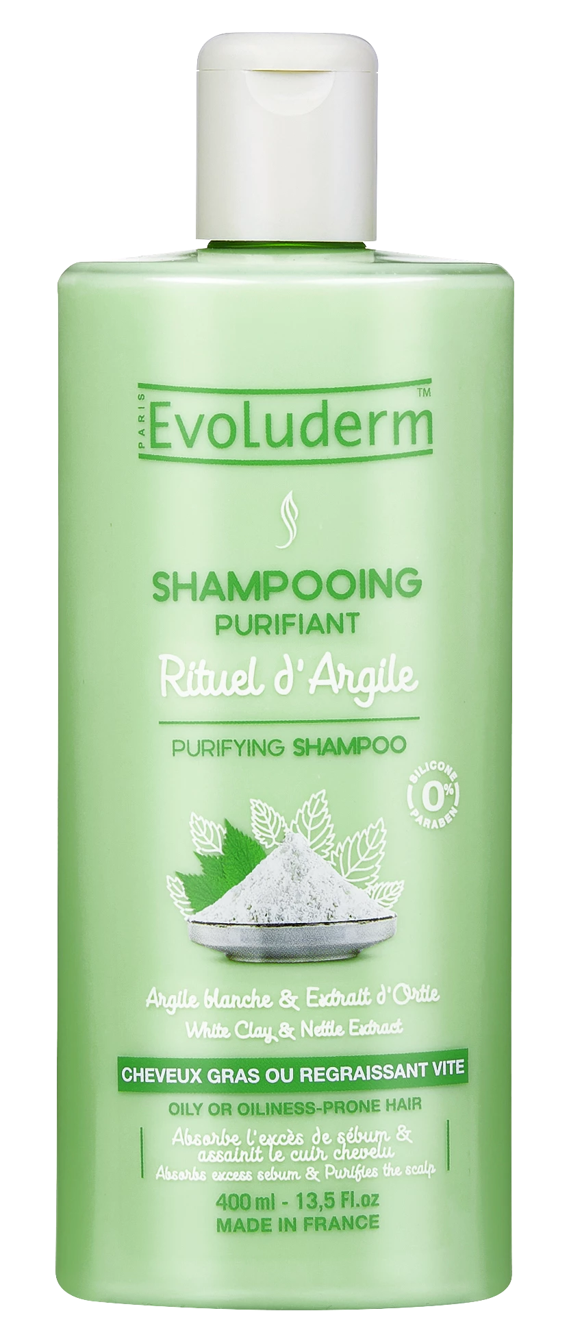 Clay Ritual Purifying Shampoo 400ml - EVOLUDERM