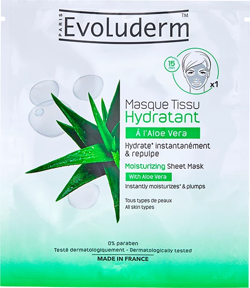 Masque Tissu Hydratant à L'aloe Vera - Evoluderm