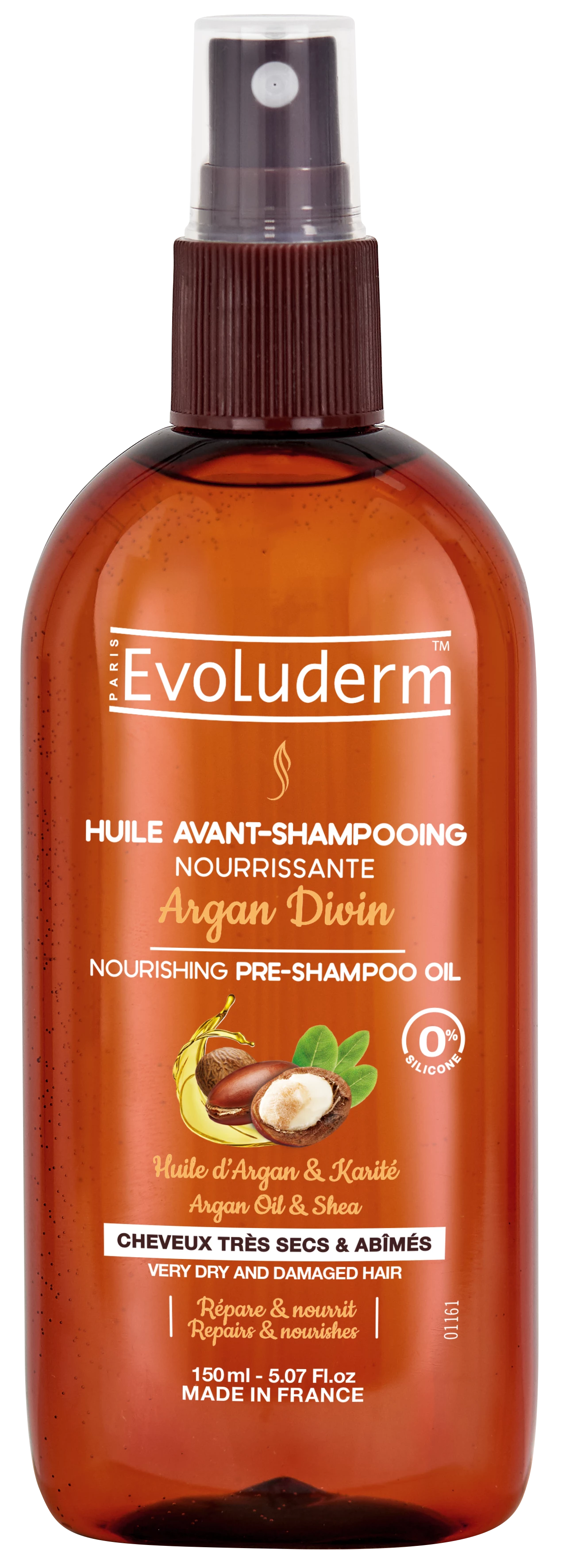 Pre-Shampoo nutriente con Olio Divino di Argan, 150ml - EVOLUDERM