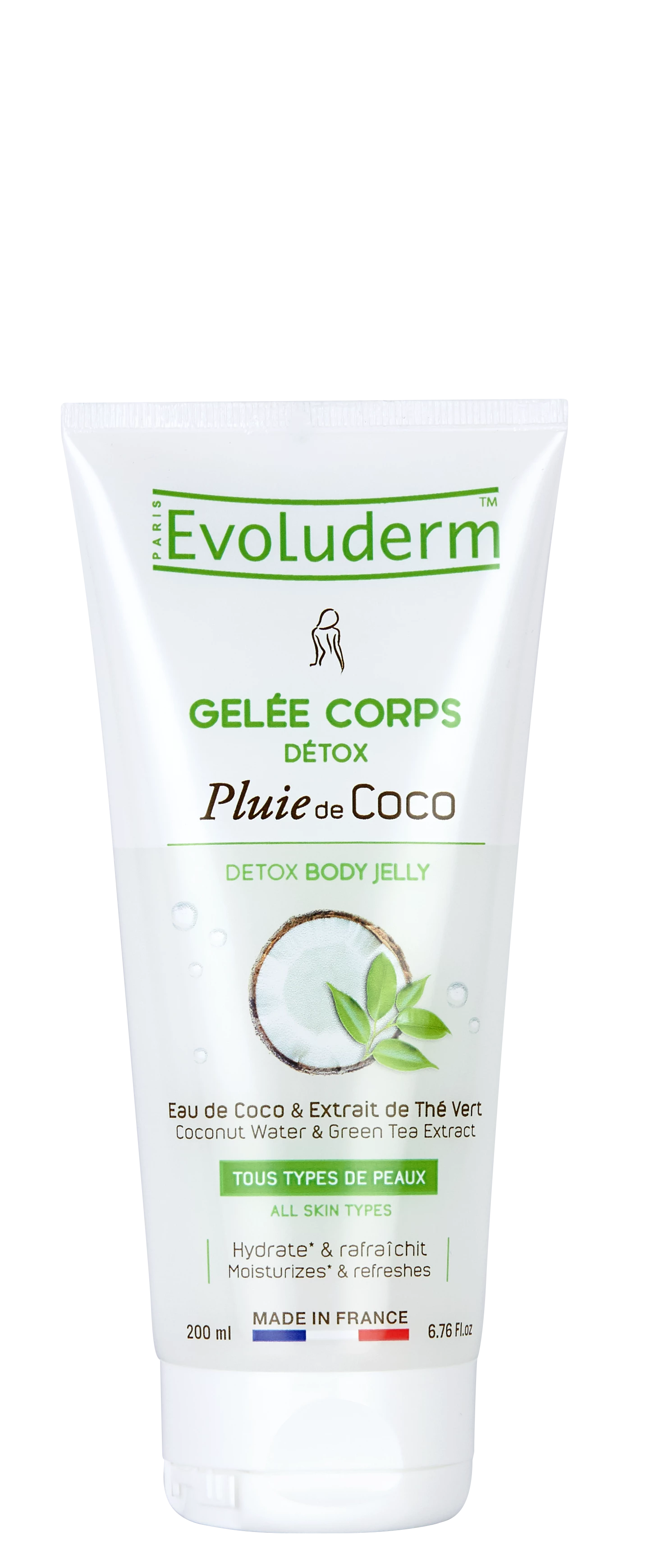 Coconut Rain Detox Body Jelly, 200 ml - EVOLUDERM
