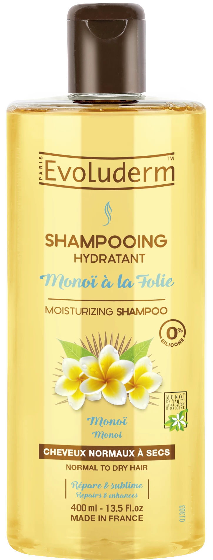 Monoi à la Folie Moisturizing Shampoo, 400ml - EVOLUDERM