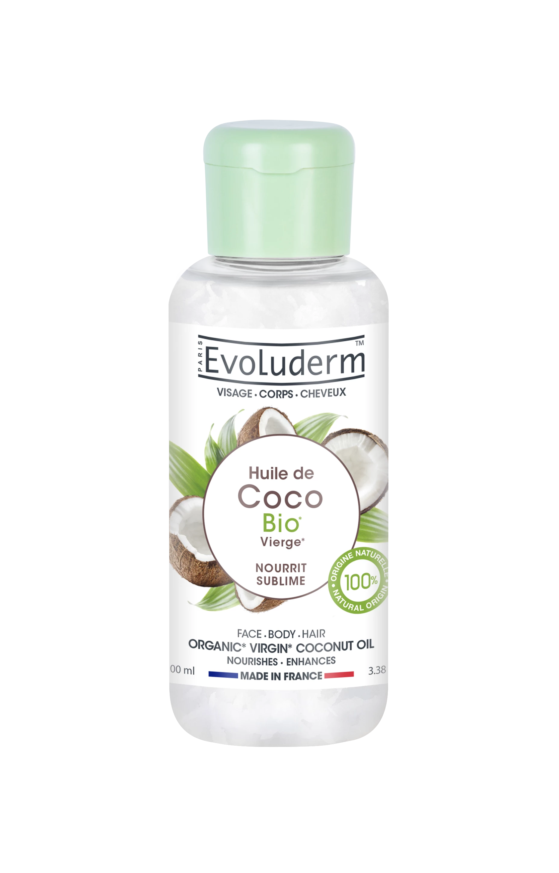 Органическое кокосовое масло 100мл - EVOLUDERM