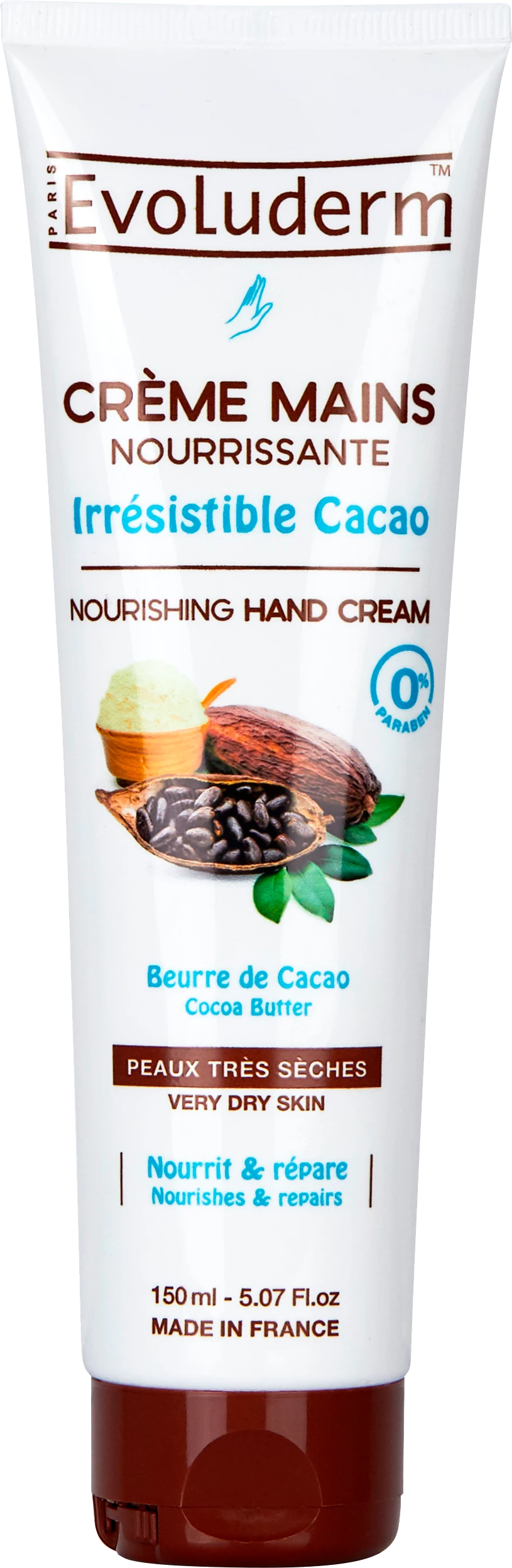 Crème Mains Nourrissante Irrésistible Cacao 150ml - Evoluderm