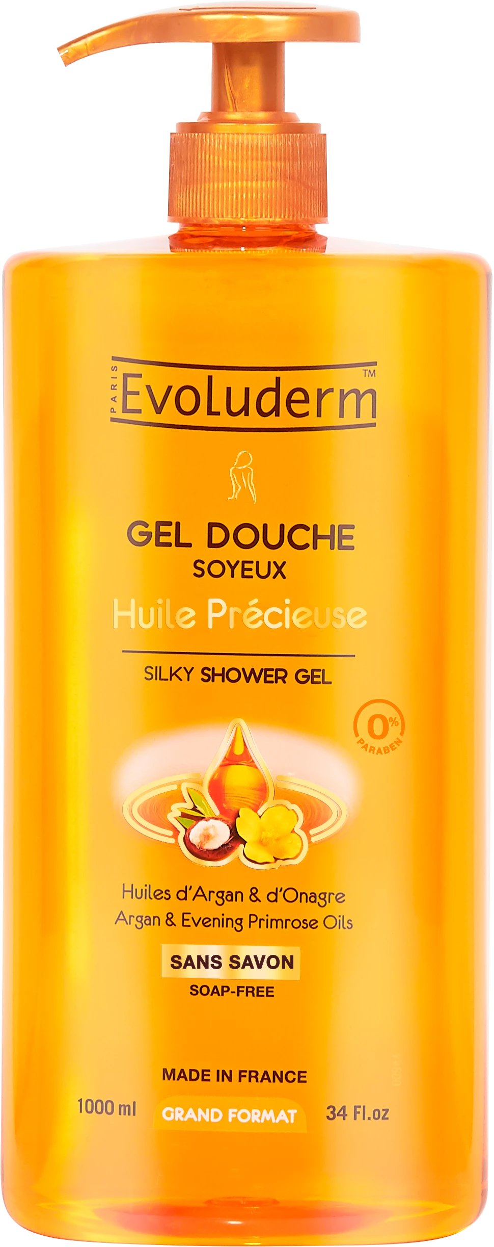 Precious Oil Shower Gel, 1L - EVOLUDERM