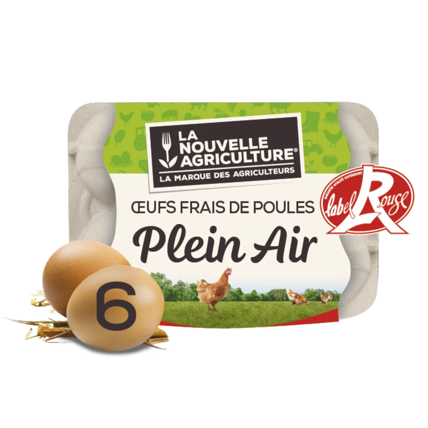 Trứng gà thả vườn Nhãn Rouge X6 - La Nouvelle Agriculture