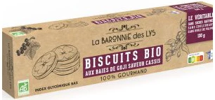 Biscuits Bio aux Baides de Goji Saveur Cassis, 130g - LA BARONNIE DES LYS