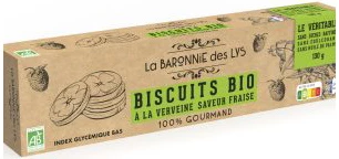 Biscuits Verveine Bio Saveur Fraise, 130g - LA BARONNIE DES LYS